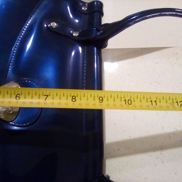 Beijo Patent Dark Blue Purse - Picture 10 of 14